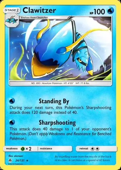 Clawitzer 26/131 Forbidden Light Pokemon card