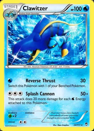 Clawitzer 24/111 Furious Fists Pokemon card
