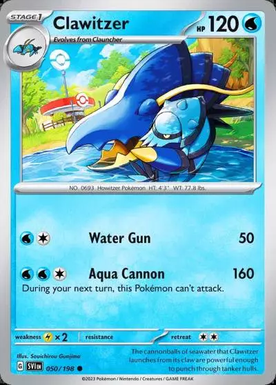 Clawitzer 50/198 Scarlet & Violet Pokemon card