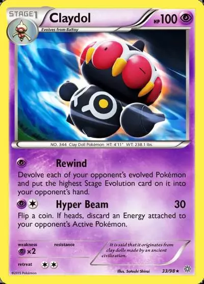 Claydol 33/98 Ancient Origins Pokemon card