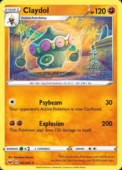 Claydol 103/202 Sword & Shield Pokemon card