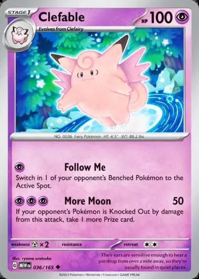 Clefable 36/165 151 Pokemon card