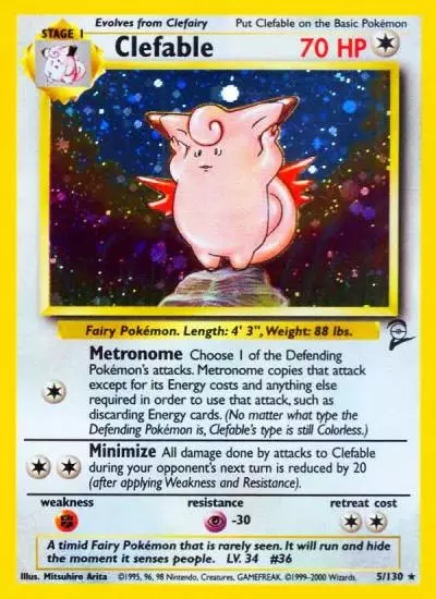 Clefable 5/130 Base Set 2 Pokemon card
