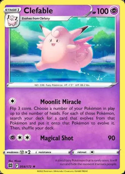 Clefable 54/172 Brilliant Stars Pokemon card