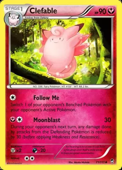 Clefable 71/111 Furious Fists Pokemon card