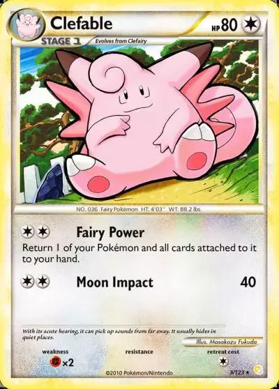 Clefable 3/123 HeartGold & SoulSilver Pokemon card
