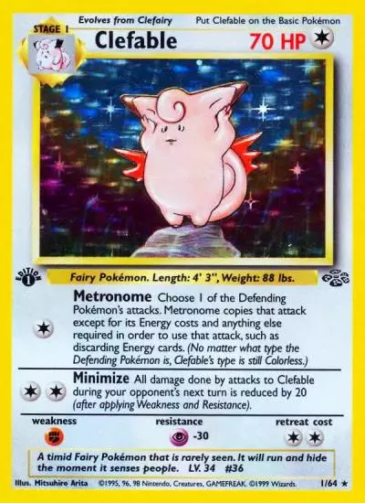 Clefable 1/64 Jungle Pokemon card