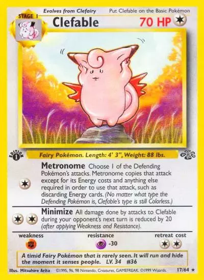 Clefable 17/64 Jungle Pokemon card