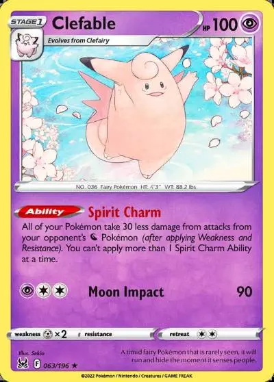 Clefable 63/196 Lost Origin Pokemon card