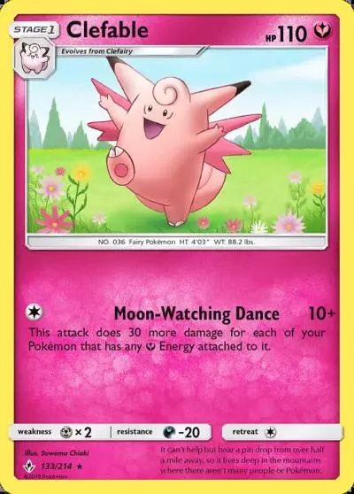 Clefable 133/214 Unbroken Bonds Pokemon card