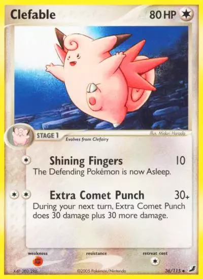 Clefable 36/115 Unseen Forces Pokemon card