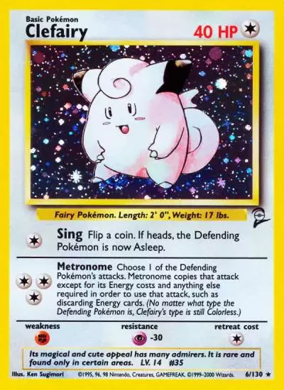 Clefairy 6/130 Base Set 2 Pokemon card