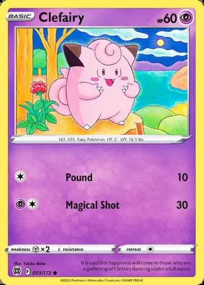 Clefairy 53/172 Brilliant Stars Pokemon card