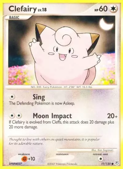 Clefairy 77/130 Diamond & Pearl Pokemon card
