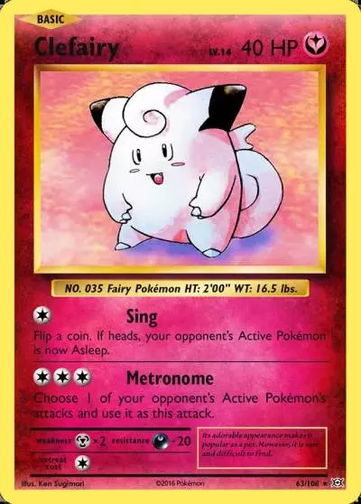 Clefairy 63/108 Evolutions Pokemon card