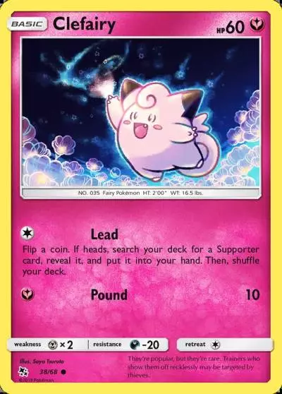 Clefairy 38/68 Hidden Fates Pokemon card