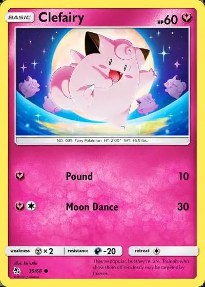 Clefairy 39/68 Hidden Fates Pokemon card