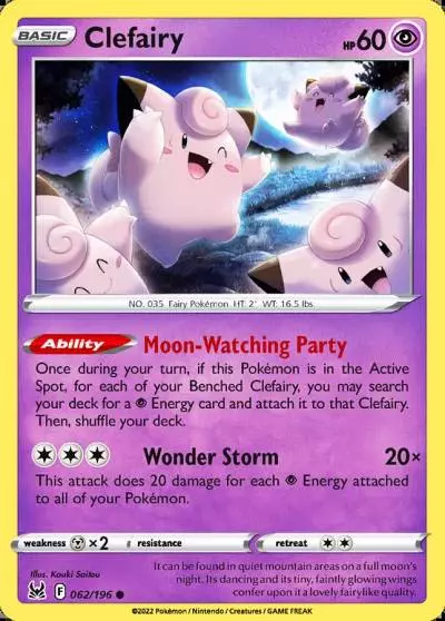 Clefairy 62/196 Lost Origin Pokemon card