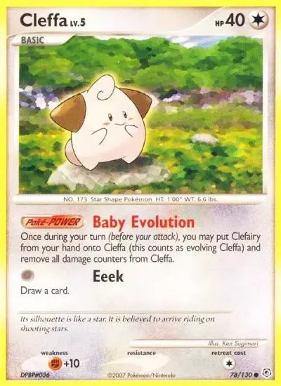 Cleffa 78/130 Diamond & Pearl Pokemon card