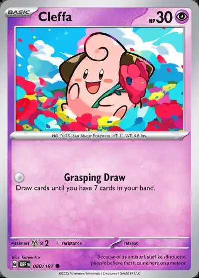 Cleffa 80/197 Obsidian Flames Pokemon card