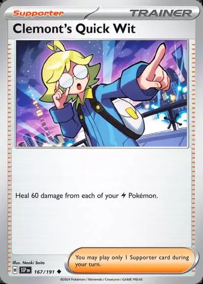 Clemont's Quick Wit 167/191 Surging Sparks Pokemon card