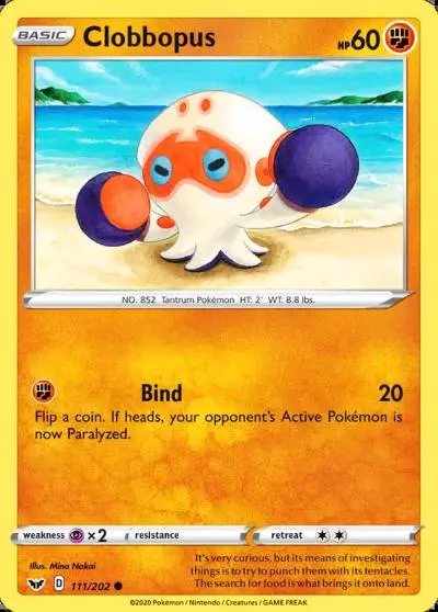 Clobbopus 111/202 Sword & Shield Pokemon card