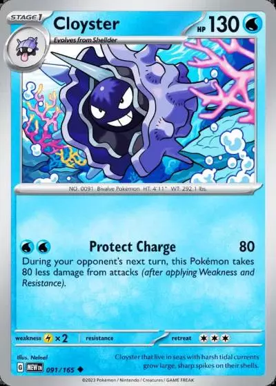 Cloyster 91/165 151 Pokemon card