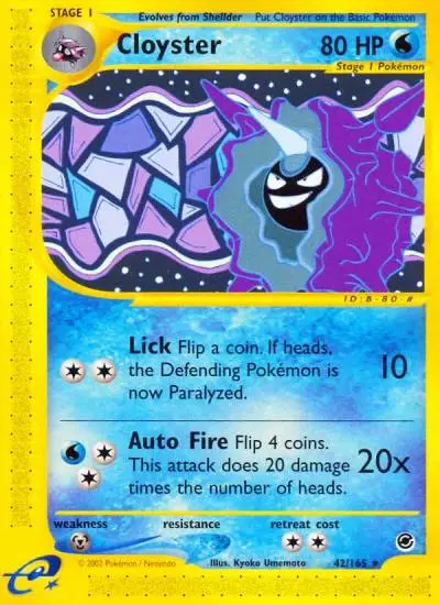 Cloyster 42/165 Expedition Base Set Pokemon card