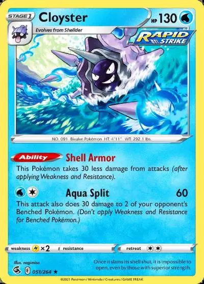 Cloyster 51/264 Fusion Strike Pokemon card