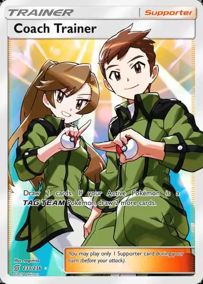 Coach Trainer 233/236 Unified Minds Pokemon card