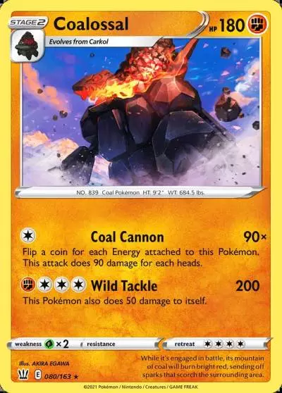 Coalossal 80/163 Battle Styles Pokemon card