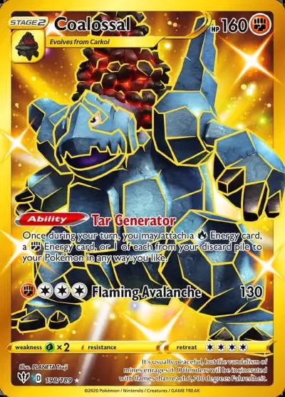 Coalossal 198/189 Darkness Ablaze Pokemon card