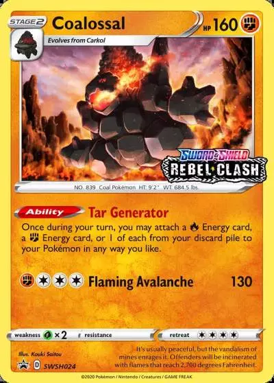 Coalossal SWSH024/307 SWSH Black Star Promos Pokemon card