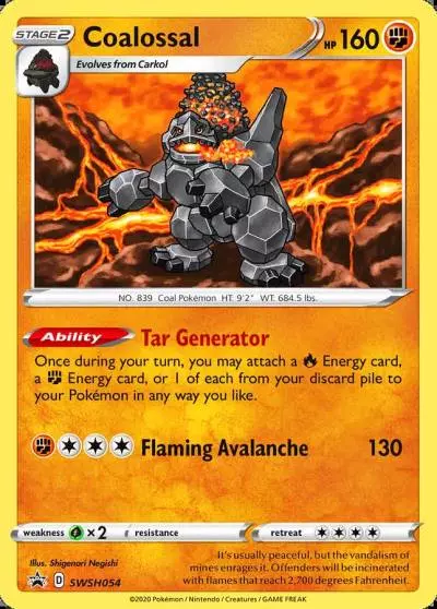 Coalossal SWSH054/307 SWSH Black Star Promos Pokemon card