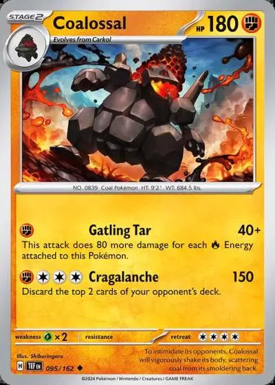 Coalossal 95/162 Temporal Forces Pokemon card