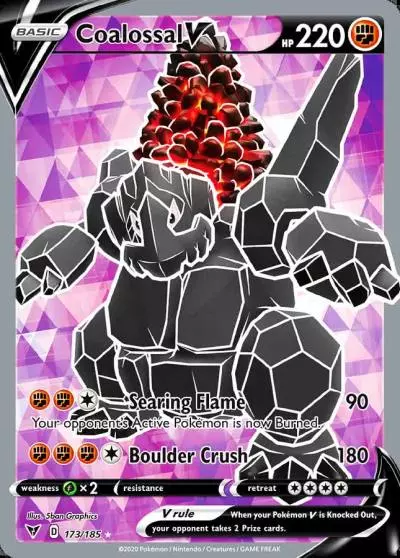 Coalossal V 173/185 Vivid Voltage Pokemon card