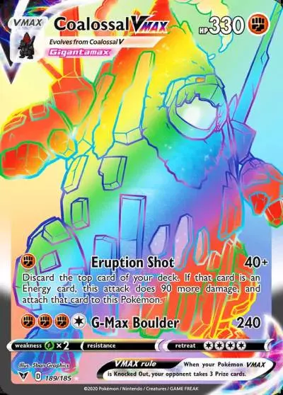 Coalossal VMAX 189/185 Vivid Voltage Pokemon card