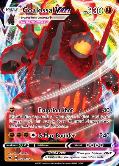 Coalossal VMAX 99/185 Vivid Voltage Pokemon card