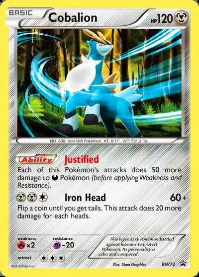 Cobalion BW72/101 BW Black Star Promos Pokemon card