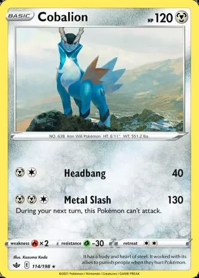 Cobalion 114/198 Chilling Reign Pokemon card