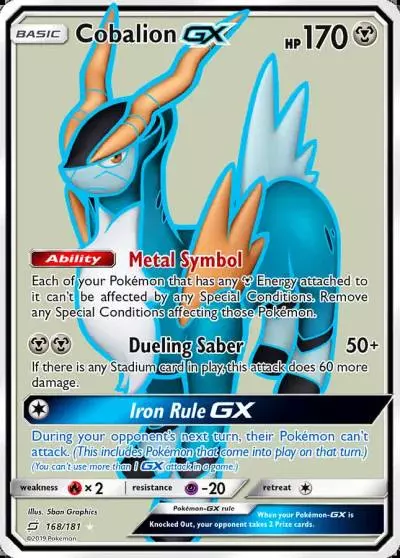 Cobalion-GX 168/181 Team Up Pokemon card