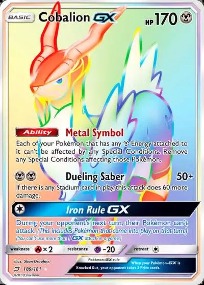 Cobalion-GX 189/181 Team Up Pokemon card