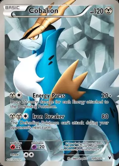 Cobalion 100/101 Noble Victories Pokemon card
