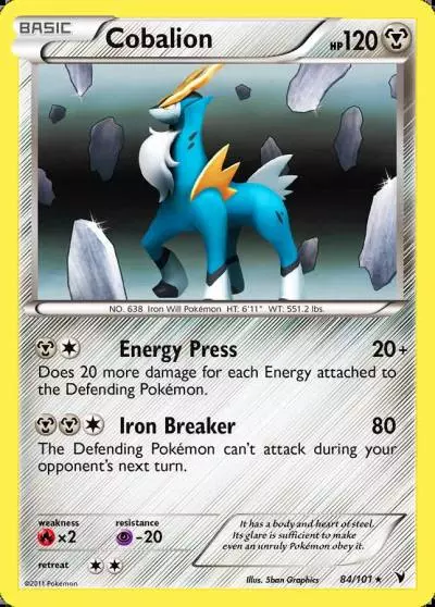 Cobalion 84/101 Noble Victories Pokemon card