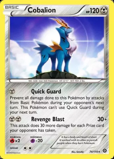 Cobalion 74/114 Steam Siege Pokemon card