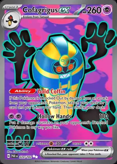 Cofagrigus ex 224/182 Paradox Rift Pokemon card