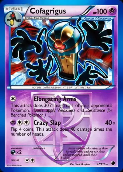 Cofagrigus 57/116 Plasma Freeze Pokemon card