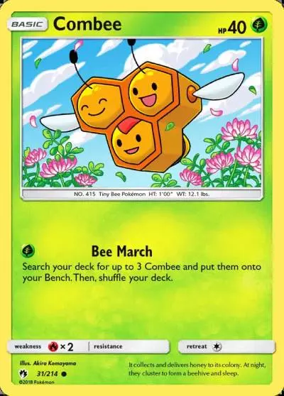 Combee 31/214 Lost Thunder Pokemon card