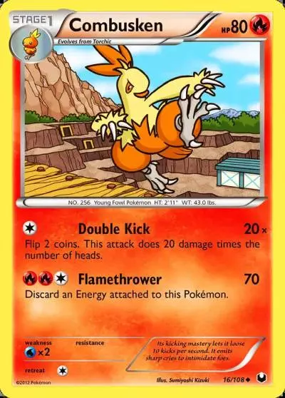 Combusken 16/108 Dark Explorers Pokemon card