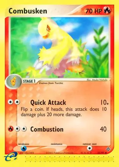 Combusken 25/97 Dragon Pokemon card